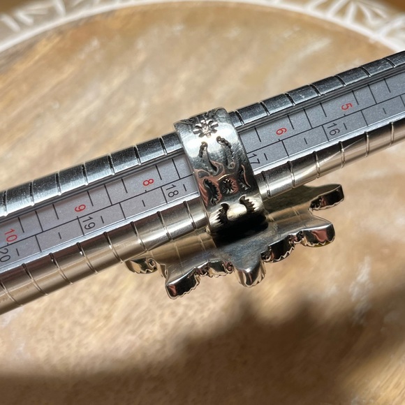 NWOT Handmade Sterling Silver Spiny Oyster & Opal Cluster Adjustable Ring - Picture 11 of 12